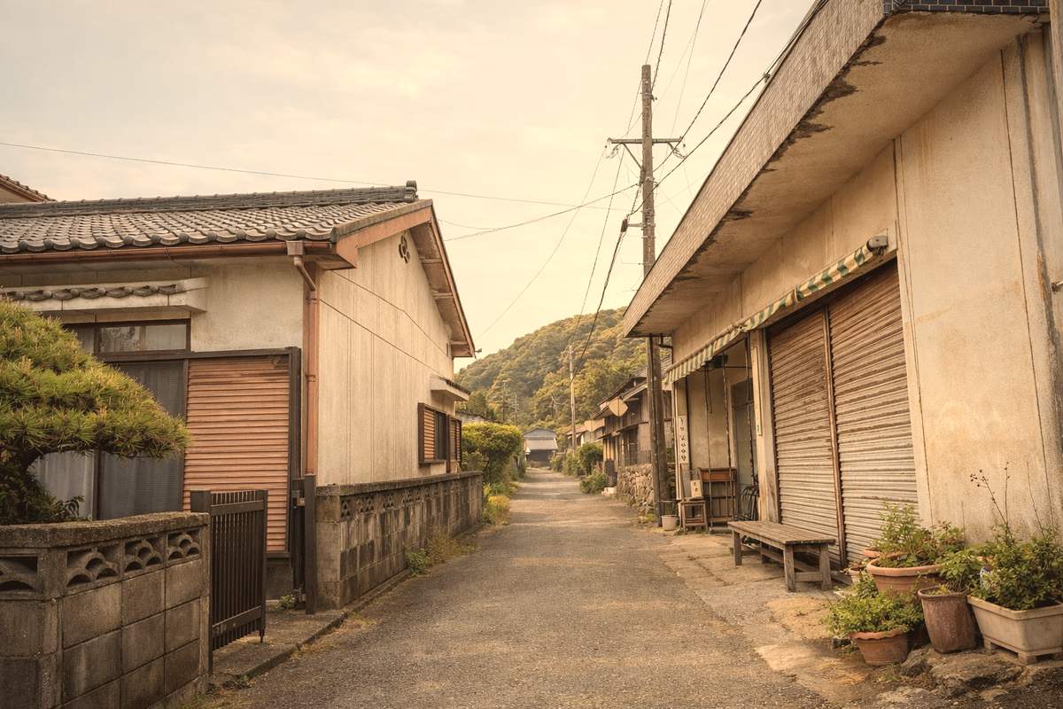 対馬の集落の通り